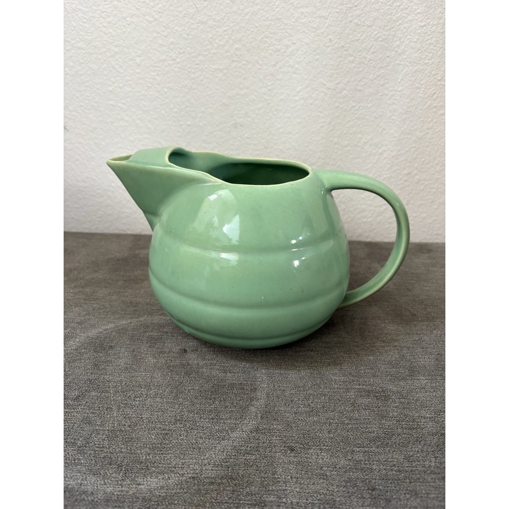 Bauer Pottery Los Angeles Ringware‎ Pitcher, Vintage Jade, Ice Lip